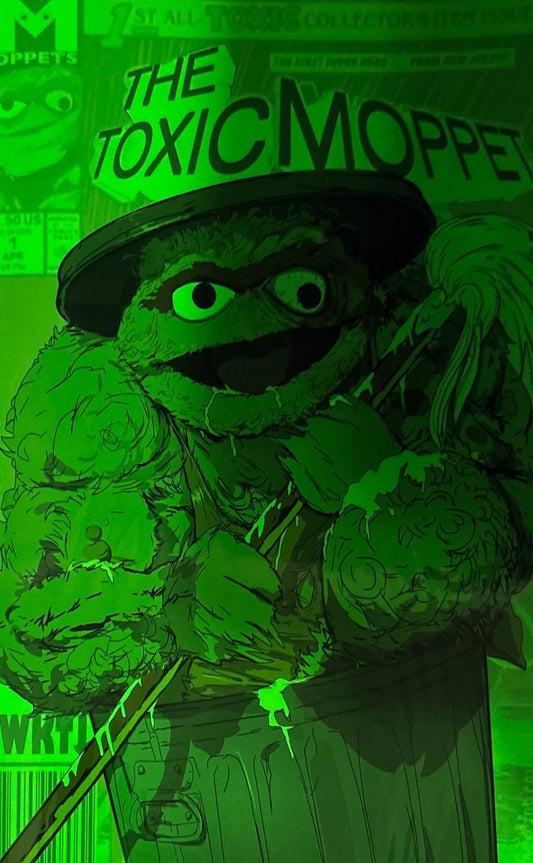 The Toxic Moppet - "Toxic Avenger Homage" Moppet's Got Talent Green full GLOW IN THE DARK Limited to 5
