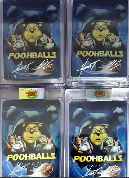 Metal Art cards for Do You Pooh Ltd to 20 (POOHBALLS Homeage) double signed by Marat Mychaels and the Cover artist Dan Feldmeier.